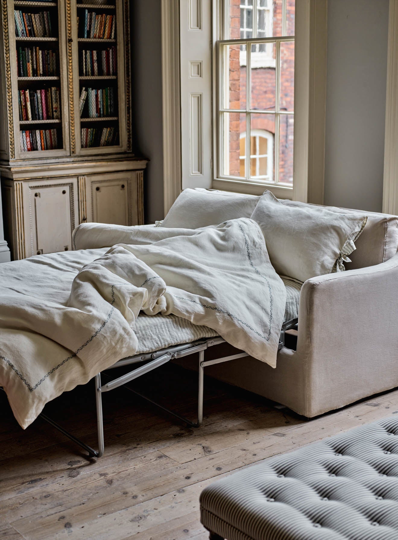 Canapé-lit Warren Loose Cover, coton parchemin