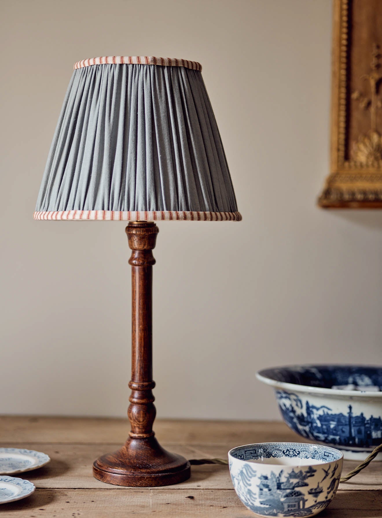 Abat-jour en coton Bonnie, grand, bleu doux