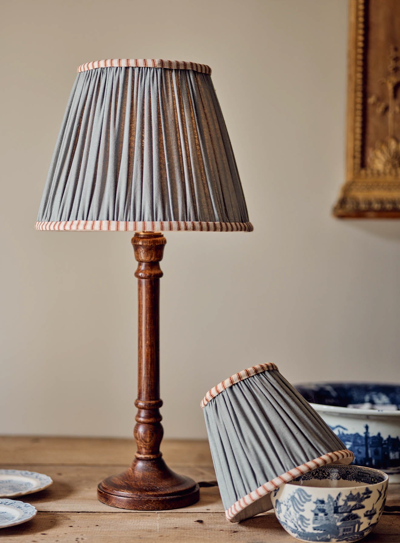 Abat-jour en coton Bonnie, petit, bleu doux